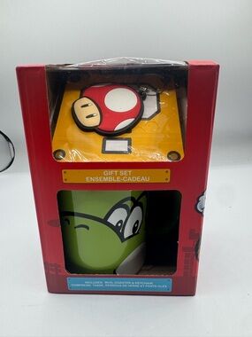 Nintendo Super Mario Gift Set Yoshi Mug Coaster & Keychain Brand New In Box 2020
